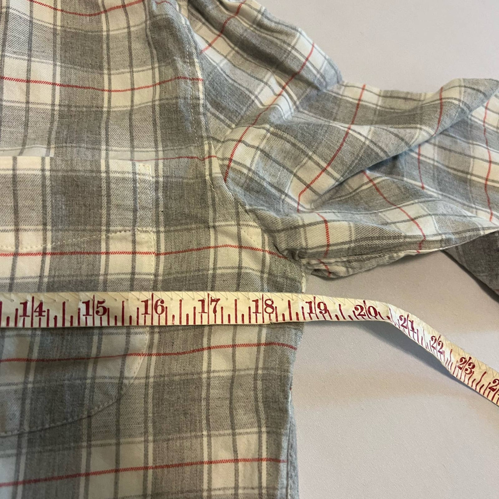 J. Crew Re-imagined white plaid button down shirt S - Picture 5 of 8